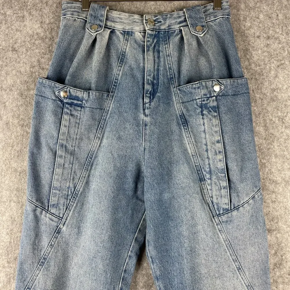 Isabel Marant Kerris Jeans Womens FR40 US8 Light Wash High Rise‎ Tapered FLAW